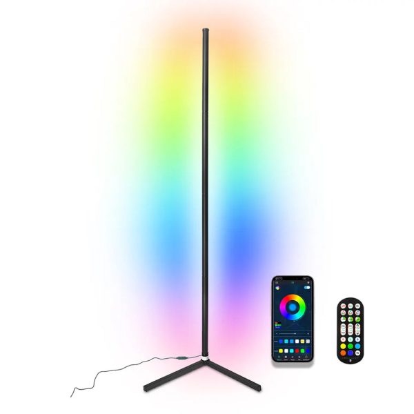 Luxceo F0102 RGB LED Corner Light Tube Stand Lamp with Remote and App Control - Photo & Video Studio Lighting Cheap