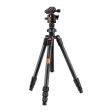 K&F Concept K254C2 K-Series 64  Carbon Fiber Lightweight Travel Tripod with 36mm Metal Ball Head, 8kg Load Capacity and QR Quick Release Plate for DSLR Cameras KF09-123 Fashion