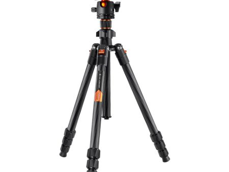 K&F Concept K254C2 K-Series 64  Carbon Fiber Lightweight Travel Tripod with 36mm Metal Ball Head, 8kg Load Capacity and QR Quick Release Plate for DSLR Cameras KF09-123 Fashion