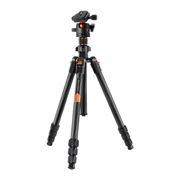 K&F Concept K254C2 K-Series 64  Carbon Fiber Lightweight Travel Tripod with 36mm Metal Ball Head, 8kg Load Capacity and QR Quick Release Plate for DSLR Cameras KF09-123 Fashion