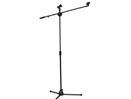 KEVLER MS-3 125cm Microphone Mic Stand Tripod with Boom Arm, Adjustable Height and Microphone Clips for Recording, Live Performance, Public Speaking For Sale