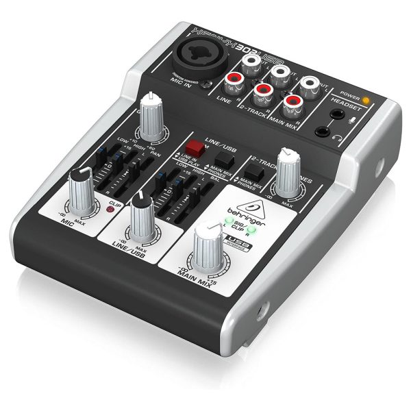 Behringer XENYX 302USB Premium 5-Input Channel Mixer Ultra-Low Noise with XENYX Mic Preamp and USB 2.0   Audio Interface 15V with 2-Band British-Style EQ, XLR TRS Combo Jack, RCA & 3.5mm Outputs Hot on Sale