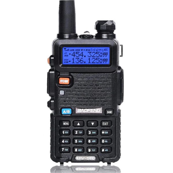 BaoFeng UV-5R (Single & Set of 2 3 4) Walkie-Talkie Dual-Band VHF UHF Transceiver 5W PC Programmable Two-Way Radio with 128 Store Channels, 136-174 400-520MHz Frequency Range, 5km Max. Talking Range, Clear Voice Output (Black) For Sale