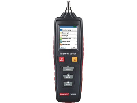 [CLEARANCE] Wintact by Benetech WT63C Digital Vibration Meter (Battery Included) with 1KHz ~ 4KHz (HI)   10KHz ~ 1KHz (LO) Frequency Acceleration, Data Logging, Colored LCD Display, Flashlight on Sale