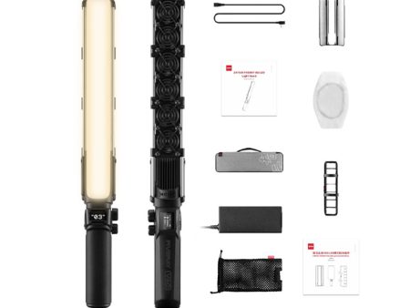 [CLEARANCE] Zhiyun Fiveray V60 100W Bi-Color LED Tube Light Wand with 2 Leaf Barn Doors, Light Grid, Diffuser, 2600mAh Built-in Battery, 2700-6200K Adjustable Temperature, Creative Lighting Effects, Intuitive Display Screen, USB-C PD Fast Charging on Sale