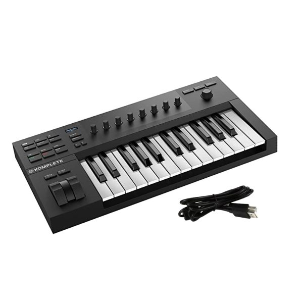 Native Instruments Komplete Kontrol A25 25 Key Smart Piano Keyboard MIDI USB with Custom NI keybed, OLED Display, 8 Touch-sensitive Control Knobs (Black) Sale