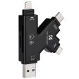 K&F Concept Multi-Interface SD & TF Memory Card Reader with 4-in-1 USB-A, Type C, Micro USB, and Apple Lightning Input for Smartphones, Laptop, PC, Smart TV, Tablet, iPhone, iPad, IOS,  Android, macOS, Windows 8   10, Linux | KF42-0006 Hot on Sale