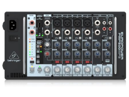 [CLEARANCE] Behringer EuroPower PMP500MP3 Ultra-Compact 500W 8-Channel Powered Mixer with MP3Player, Reverb & Wireless Option, 4 Mic Line & 2 Stereo Channel, 4 XLR, 4 1 4  TRS Line, Dual 1 4  Aux L R, Dual RCA Strereo, USB Type A for MP3 Playback Hot on Sale