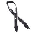 Jackson Sharkfin Inlay Pattern Guitar Strap 35  x 60  with Leather Ends (Black) Cheap