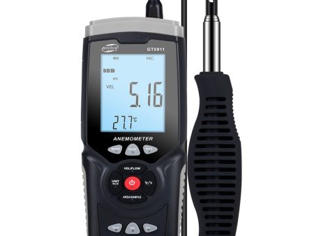 Benetech GT8911 Digital Hot Wire Anemometer Thermal Transducer with Retractable Flexible Gooseneck Rod, Built-In Battery, USB Output, Temperature and Humidity Data Logging Discount