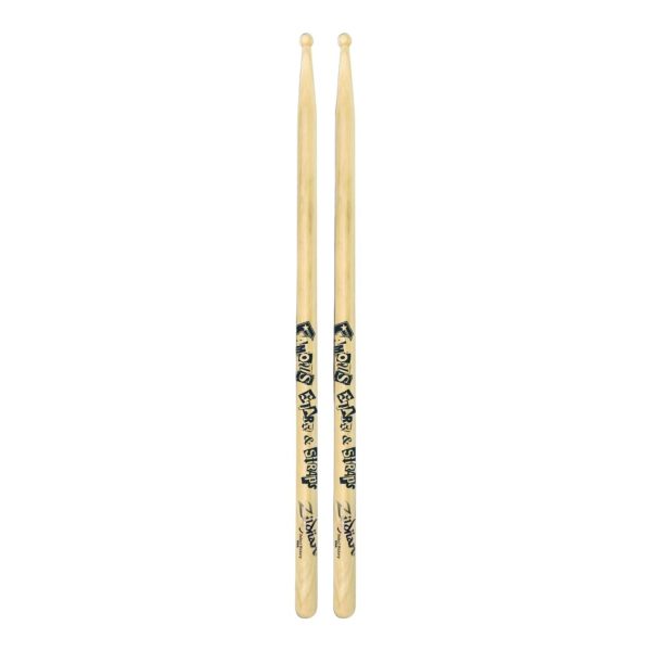 Zildjian Travis Barker Famous Stars & Straps Artist Series Hickory Drumsticks with Round Tips, Lacquer Coating | ZASTBF Online Hot Sale