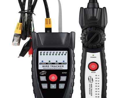 [CLEARANCE] Benetech GT67 Multi-Purpose Wire Tracker (Battery Included) with Aligator Clip Probes & Leads for Power Cables, RJ11 Telephone Lines, RJ45 Ethernet Cables, Lighting Wires Online Hot Sale