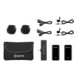 [CLEARANCE] Boya BY-XM6 2.4 GHz Dual Channel Wireless Omnidirectional Microphone System with Lightning Connector, 100m Range Operation, OLED Screen | S3, S4 Online