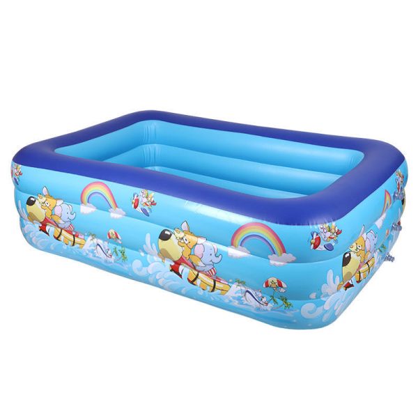 [CLEARANCE] Ucassa 3-Layer Inflatable Kiddie Swimming Pool with Max 2ft Depth with Cute Animal Design Summer Outdoor for Kids on Sale