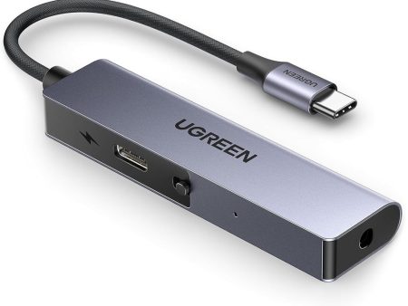 Ugreen Portable USB-C to 3.5mm TRRS AUX Headphone & Microphone Audio Adapter with 60W PD Fast Charger & Hi-Res Audio 32 Bit 384Hz for Smartphone, Tablets, Laptop, PC, Earphone, Headset, Supports Windows, macOS, Linux, Android | 90518 Online Sale