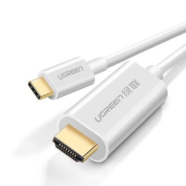 UGREEN 4K 30Hz USB Type C to HDMI Male Gold-Plated Video Audio Sync Cable 1.5 Meters with Multiple Diplay Mode, Plug and Play for Laptop, HDTV, Monitor, Projector (1.5M) (White) | 30841 For Cheap