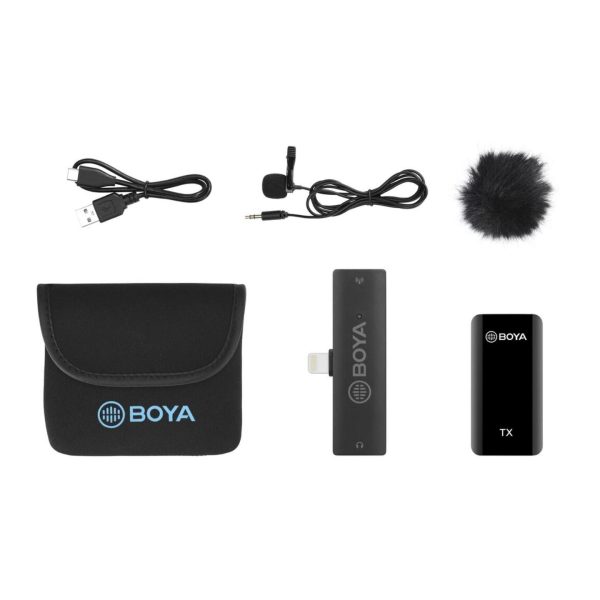 [CLEARANCE] Boya BY-XM6 2.4 GHz Dual Channel Wireless Omnidirectional Microphone System with Lightning Connector, 100m Range Operation, OLED Screen | S3, S4 Online