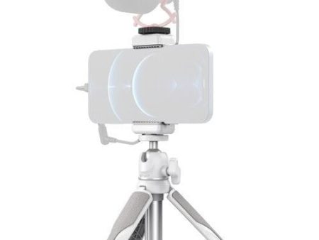 Simorr by Smallrig Vigor VK-20 Vlog Tripod Kit with Phone Holder, Cold Shoe Mount, Ball Head, Adjustable Height for Smartphones (White) | 3519 For Sale