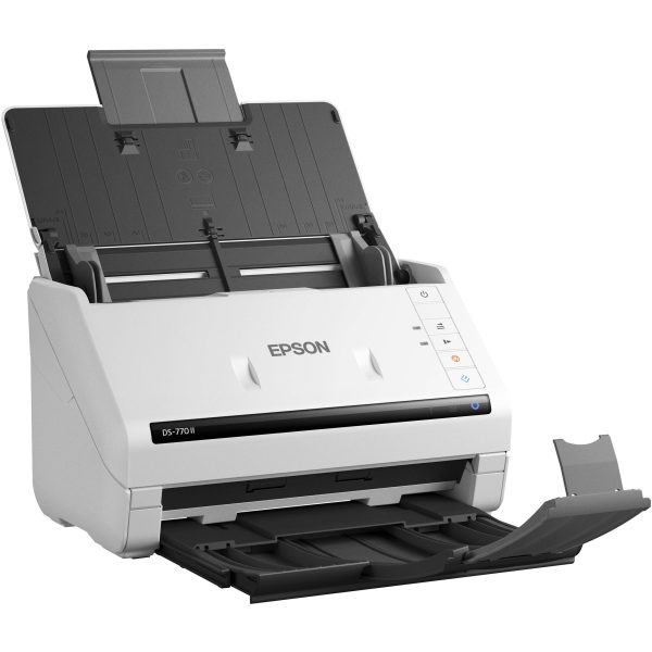 [CLEARANCE] Epson WorkForce DS-770II A4 Color Duplex Sheet-fed High-Speed Document Scanner with ADF, High-Volume Scanning, Auto Size Recognition, Paper Protection, Image Sensor Glass Dirt Detection, and Flatbed Option Online