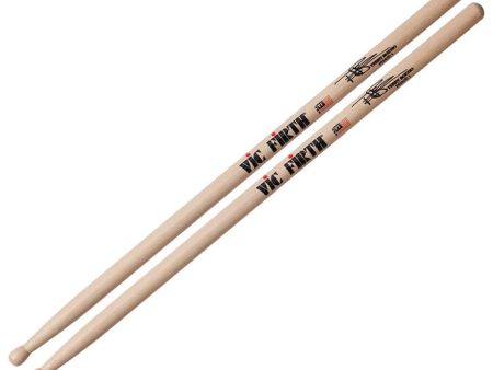 Vic Firth STB1 Terry Bozzio Phase 1 Signature Lacquer Hickory Reversed Tear Drop Tip Drumsticks with Short Taper for Drums and Cymbals For Discount