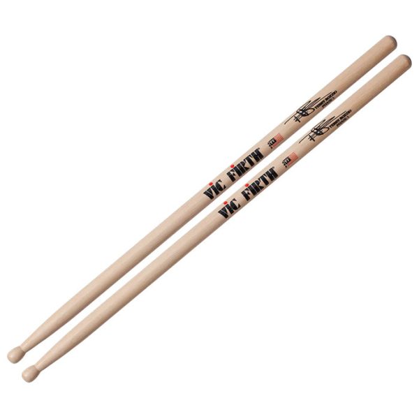 Vic Firth STB1 Terry Bozzio Phase 1 Signature Lacquer Hickory Reversed Tear Drop Tip Drumsticks with Short Taper for Drums and Cymbals For Discount