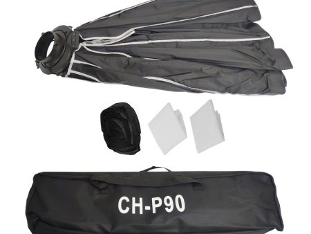 Pxel CH-P90 90cm Round Parabolic Softbox with Honeycomb Grid, Front & Inner Diffuser and Carrying Case for Bowens Mount Studio Flash | SB-GO90 Fashion