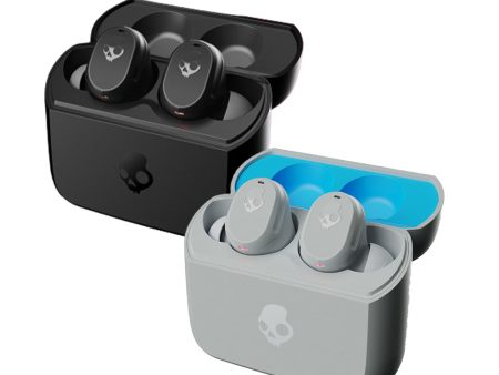 Skullcandy Mod True Wireless In-Ear Earbuds Bluetooth 5.0 with 34 Hours Battery Life, Built-in Tile Finding Technology, IP55 Water Resistant Earphones, Multipoint Pairing (True Black, Light Grey Blue) Sale