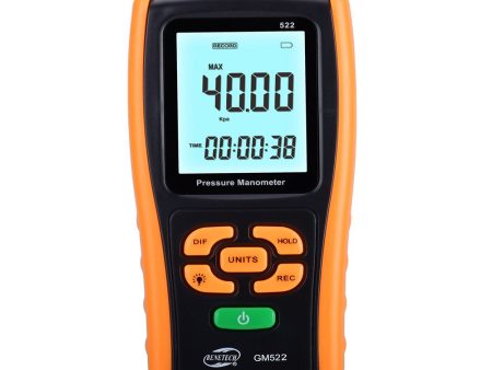 Benetech GM522 Digital Pressure Guage Manometer (Battery Included) with Data Logging Function, 100kPa Kilopascal Measuring Range, USB-A Output Online Hot Sale