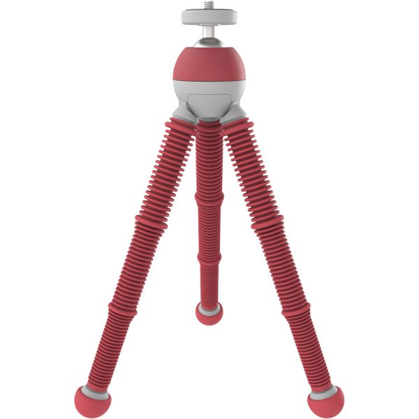 JOBY Podzilla Medium Tabletop Tripod with Griptight 360 Phone Mount Kit, Built-In Ball Head, 1 4 -20 Thread Mount, and 1kg Load Capacity for Vlogging, Recording, and Videography (Red) | 1758 on Sale