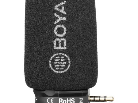 BOYA BY-A7H 3.5mm TRRS Mini Jack Plug-In Condenser Microphone with Carrying Pouch Case, Foam Windscreen, Omnidirectional Polar Pattern for High-Quality Recordings for iOS, Android, Smartphones Online Hot Sale