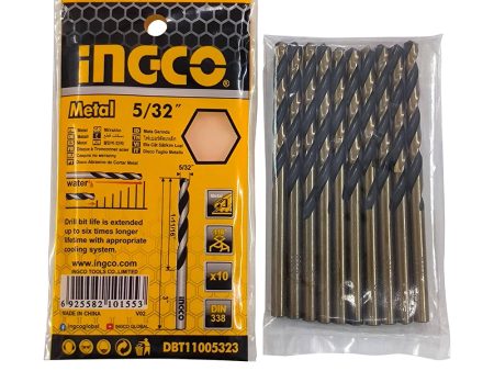 INGCO 5 32  Cobalt HSS Drill Bits (10pcs Pack) Abrasive and Heat Resistant for Metal | DBT11005323 For Discount