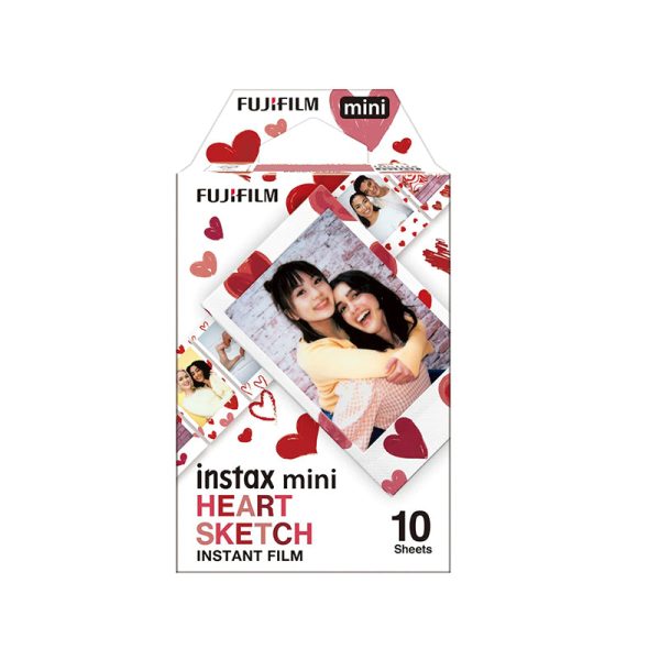 Fujifilm Instax Mini Heart Sketch Special Edition Instant Film with 10 Sheet for Instax Mini Cameras & Printers For Sale