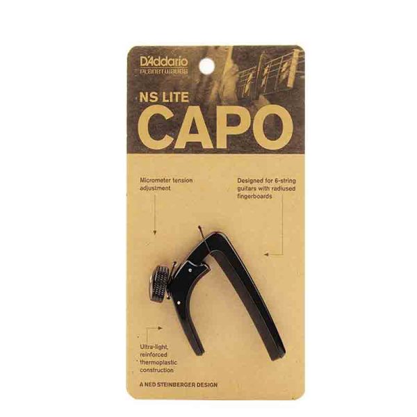 Planet Waves NS Capo Lite with Single Hand Operation, Micrometer Tension Adjustment for 6 Strings Acoustic   Electric Guitars and Buzz-Free Performance (Black) | PWCP-07 Discount