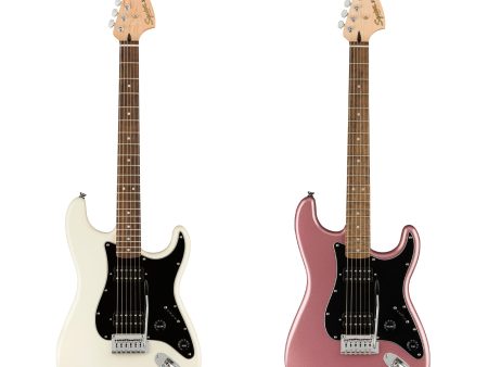 Squier by Fender Affinity Stratocaster HH Laurel Electric Guitar with 2-point Tremolo, 3-way Switching (Olympic White, Burgundy Mist) Online