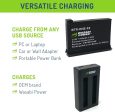 Wasabi Power Rechargeable Battery (2-Pack) 3.85V 1700mAh with USB Dual Charger Kit for Insta360 ONE X2 Camera For Sale