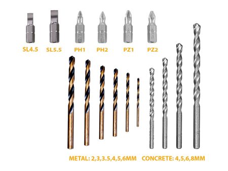 INGCO 16pcs Drill Bits and Screwdriver Bits Set (6pcs HSS Twist Drill Bits, 4pcs Masonry Drill Bits, and 6pcs 25mm Screwdriver Bits) | AKSDB9165 For Discount