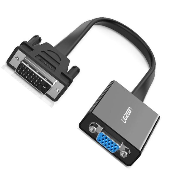 UGREEN DVI-D (24+1) Male to VGA Female Converter with Micro USB 1080P 60Hz HD for Laptop, Desktop, Monitor, Projector (0.3M) | 40259 | Fashion