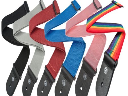 [CLEARANCE] Planet Waves 39  x 69  Polypropylene 2  Guitar Strap with Strong and Secure Leather Ends (Black, Red, Blue, Silver) | PWS Discount