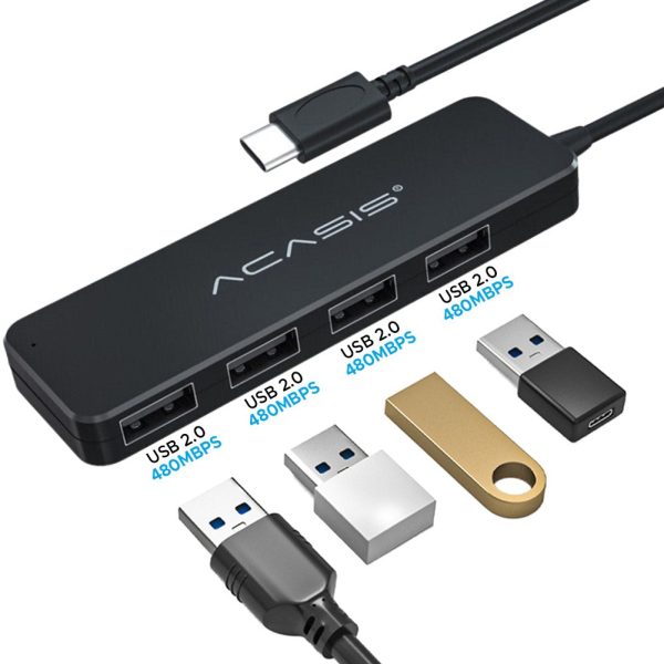 ACASIS 4-in-1 4-Port USB 2.0 to Type C Hub Splitter Docking Station with 480Mbps High-Speed 0.2m   1.2m Cable for Laptop and Desktop | AC2-L42 AC2-L412 on Sale