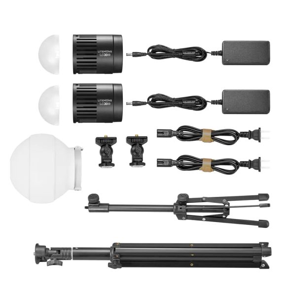 [CLEARANCE] Godox LC30 Litemons LED Tabletop Studio Light Kit with 8 Light Effects, 5600K for Vlogging and Videography (Daylight) | LC30D-K1 LC30D K2 For Cheap