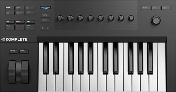 Native Instruments Komplete Kontrol A25 25 Key Smart Piano Keyboard MIDI USB with Custom NI keybed, OLED Display, 8 Touch-sensitive Control Knobs (Black) Sale