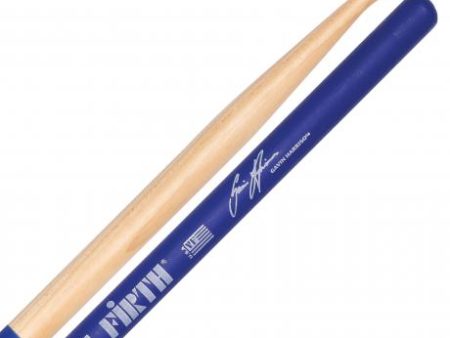 Vic Firth SHAR2 Gavin Harrison Signature Royal Blue Lacquer Hickory Blended Tip Drumsticks with Medium Taper for Drums and Cymbals Supply