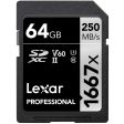 Lexar Professional High Speed 1667x UHS-II 64GB SDXC Card LSD64GCB1667 Discount