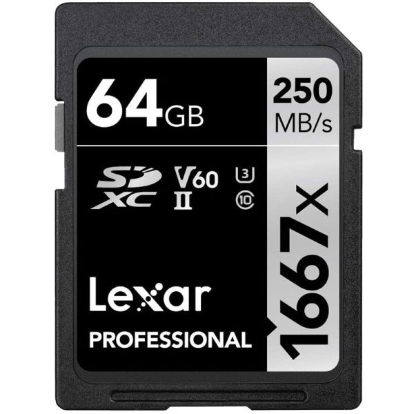 Lexar Professional High Speed 1667x UHS-II 64GB SDXC Card LSD64GCB1667 Discount