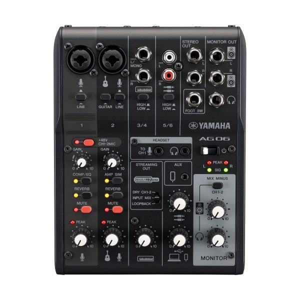 [CLEARANCE] Yamaha AG03 MKII Mark II 3-Channel Livestream Set Pack Bundle with Multipurpose Mixer USB Audio Interface, YH-MT1 Monitoring Headphones, and YCM01 Condenser Microphone for Audio and Music Recording and Production | AG03 MK2 PACK Supply