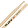 Vic Firth SGK George Kollias Signature Lacquer Hickory Barrel Tip Drumsticks with Medium Taper for Drums and Cymbals Online Sale