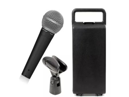 Behringer SL 84C Dynamic Cardioid Microphone with Integrated Spherical Wind & Pop Noise Filter, Mute & Voice Activated Recording Function, Shock Stand Mount Included, 3-Pin XLR Connector, 50Hz to 15kHz Frequency Response For Sale