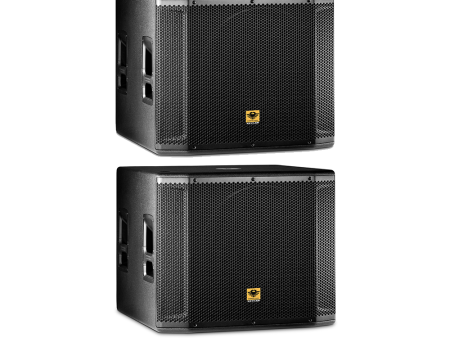 KEVLER SRX-818SA 18  1000W Active Subwoofer Speaker System (PAIR) with Built-In Class D Amplifier, Tuner Knobs, XLR Line In Out, Multiple Handles with Top and Vertical Pole Mounting Port Supply