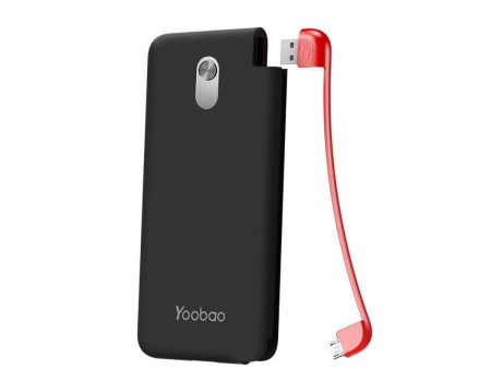 Yoobao S5K 5000mAh Ultra Slim Powerbank with Built-in Micro USB Cable for Smartphones and Tablets (Black) Discount