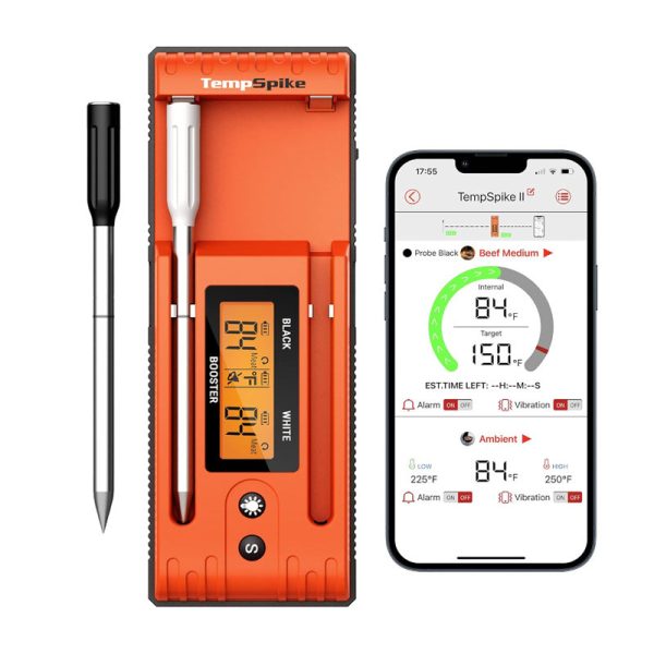 ThermoPro TP962 Twin TempSpike Wireless Meat Thermometer for Oven, Grill, Sous Vide, BBQ, Smoker, Rotisserie, Smart Kitchen Cooking with Internal and Ambient Temperature Sensor, 500ft Bluetooth Connectivity Range Hot on Sale